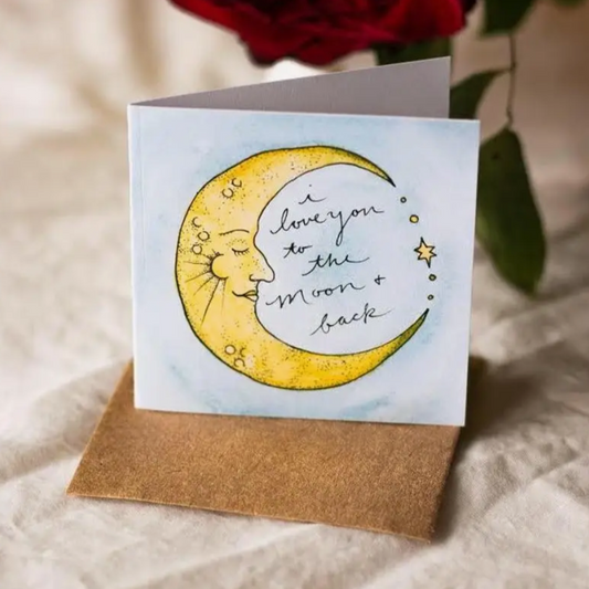 I Love You to the Moon and Back Mini Card | Jillian Selene Art
