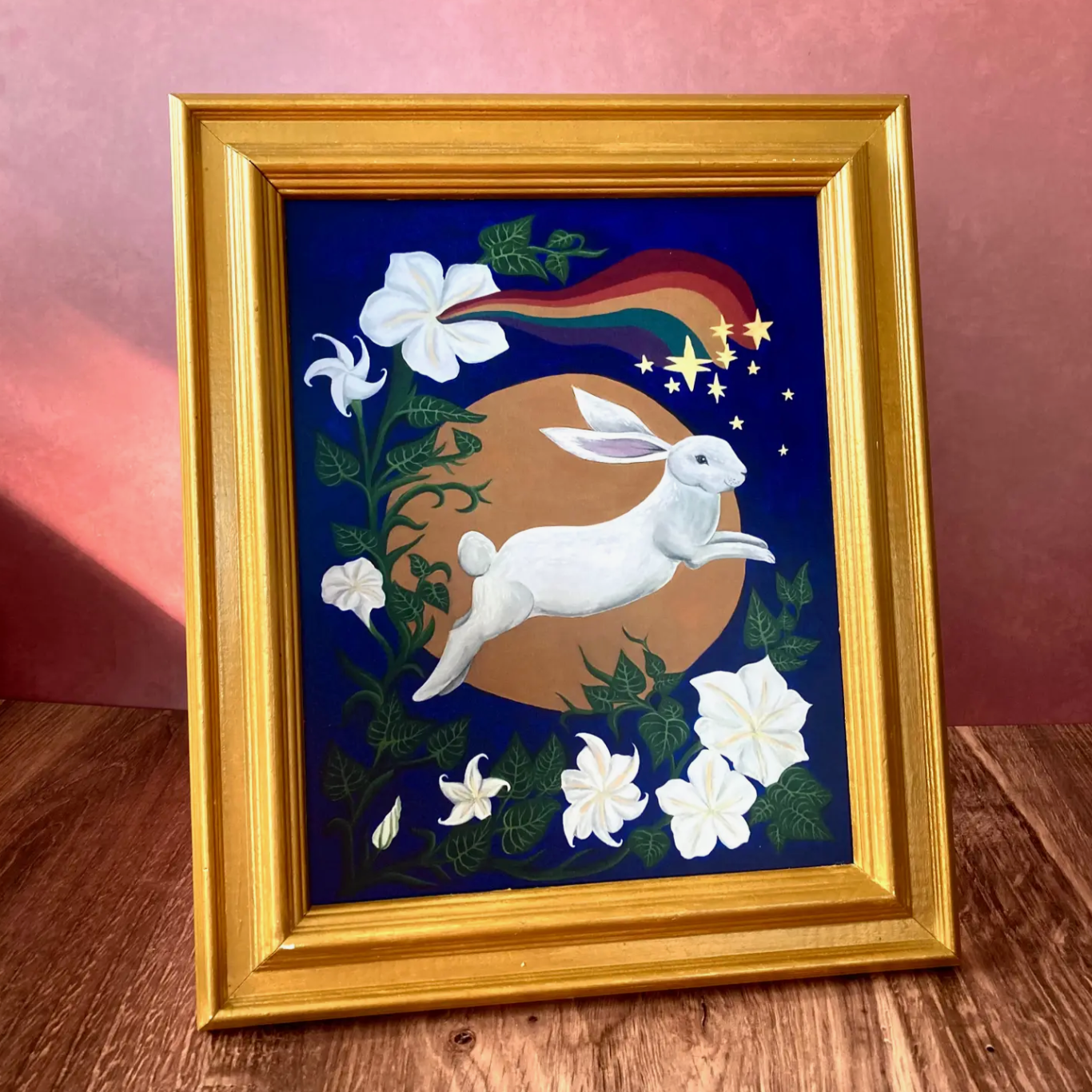 Rabbit, Moon, and Moonflower Art Print | Jillian Selene Art – Ruby Clay ...