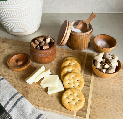 Wooden Pinch Pot with Lid