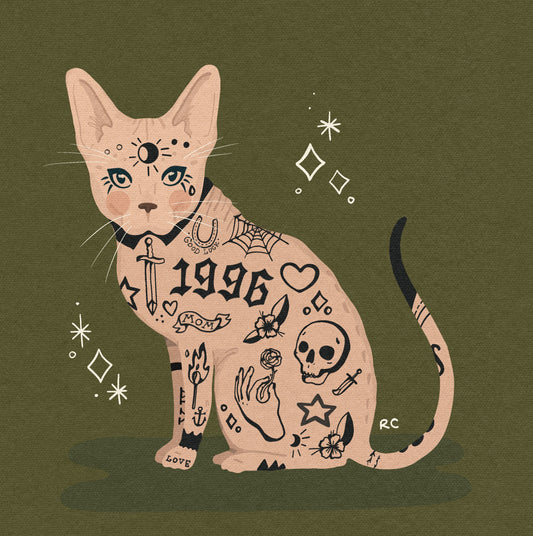 Tattoo Cat Print | Rachele Cromer
