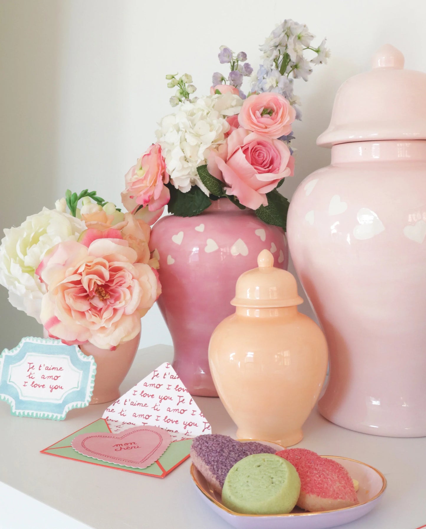 "Love is in the Air" Ginger Jars in Cherry Blossom Pink | Wholesale