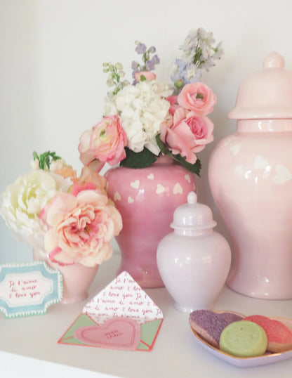 "Love is in the Air" Ginger Jars in Cherry Blossom Pink | Wholesale