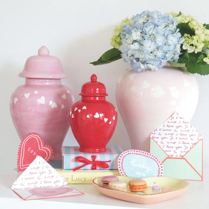 "Love is in the Air" Ginger Jars in Bubble Gum Pink | Wholesale