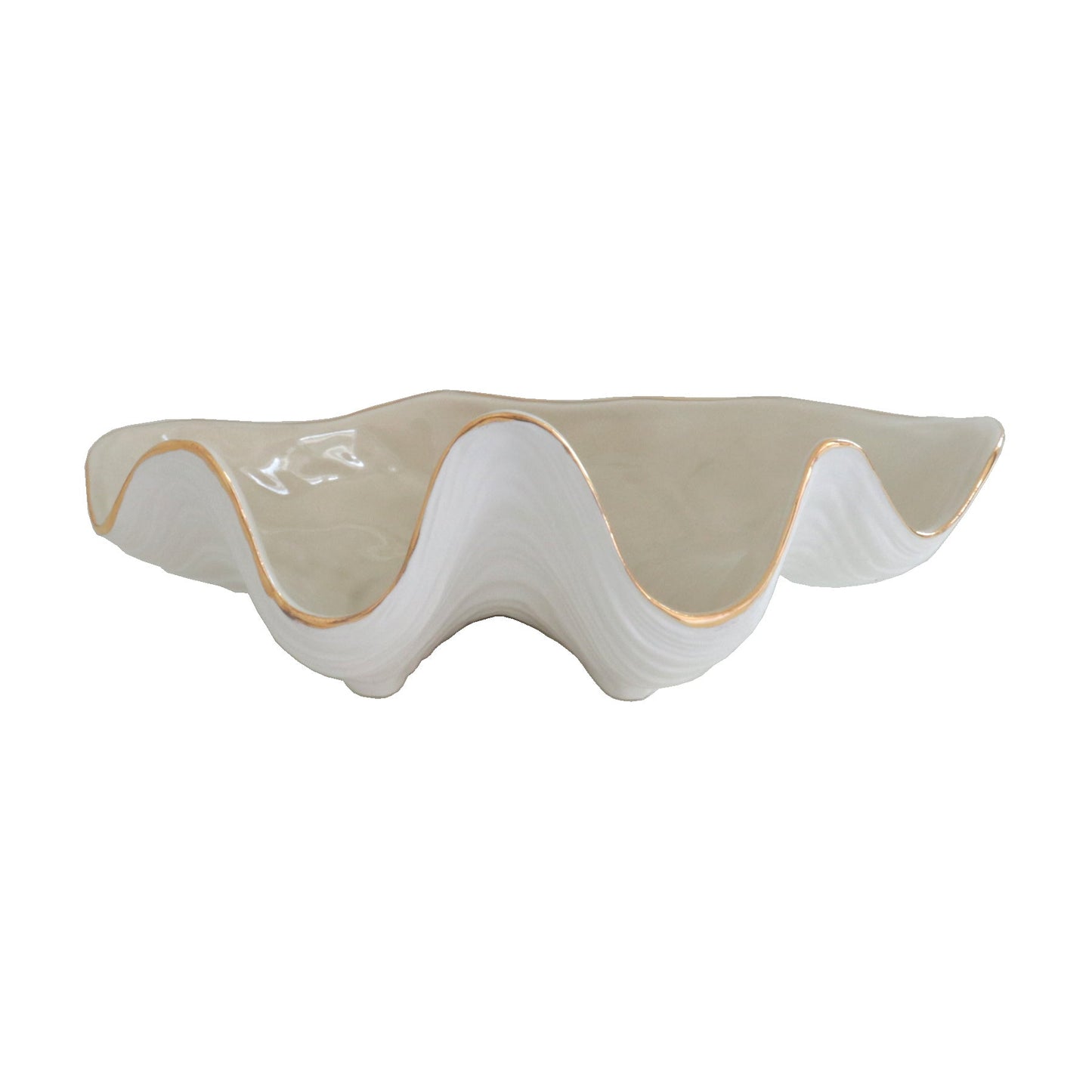 Clam Shell Bowl with 22K Gold Accent | Wholesale