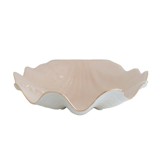 Clam Shell Bowl with 22K Gold Accent