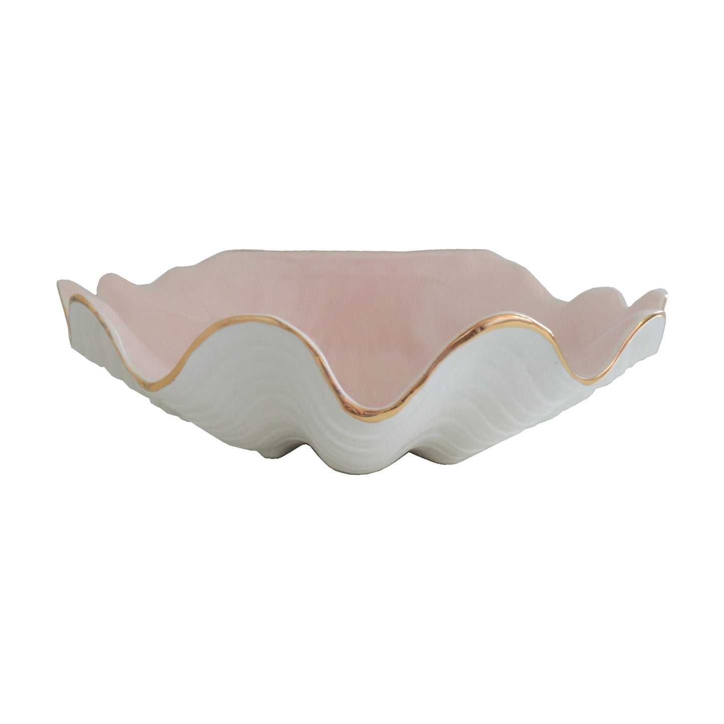 Clam Shell Bowl with 22K Gold Accent