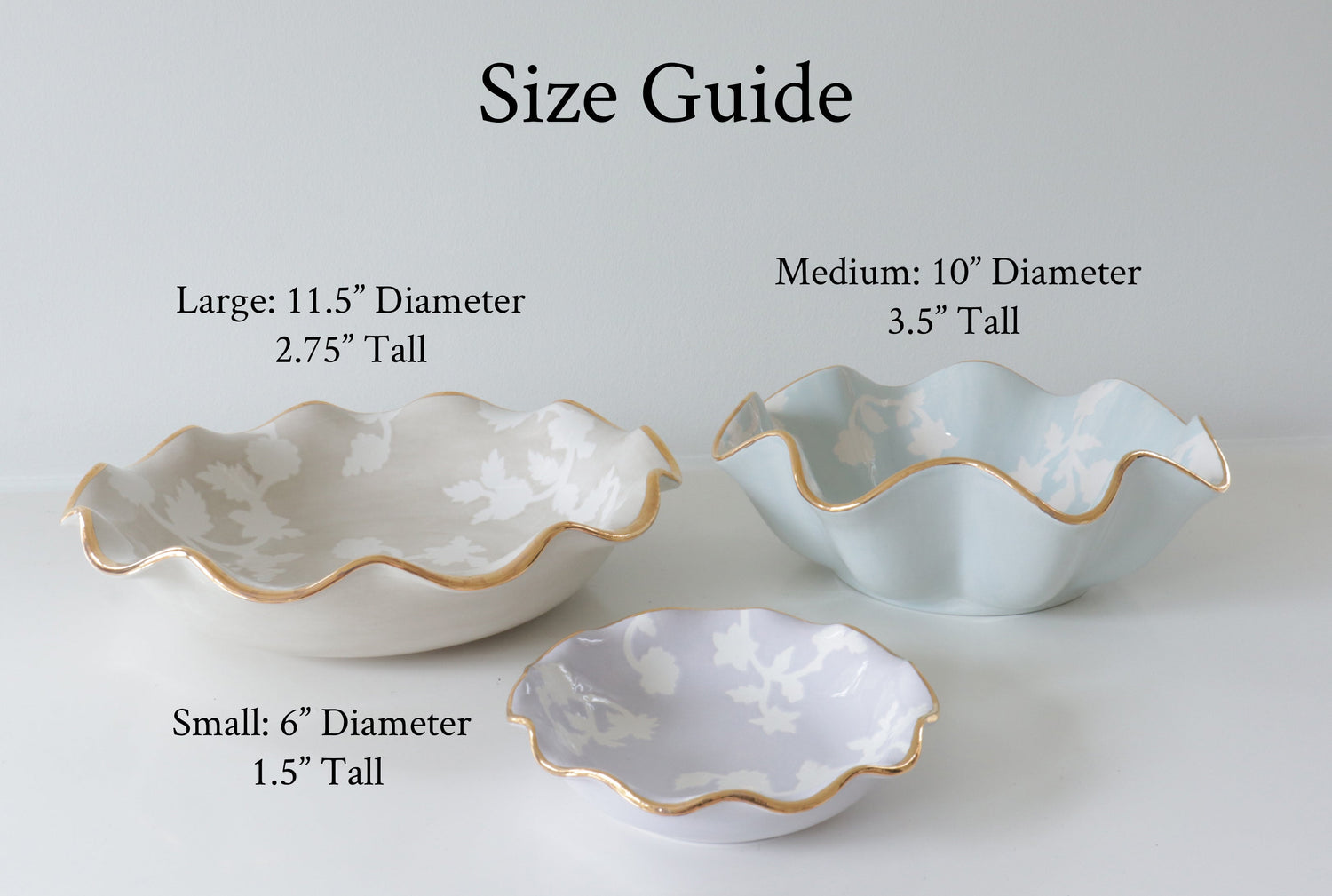 Chinoiserie Dreams Scalloped Bowls with 22K Gold Accent | Wholesale