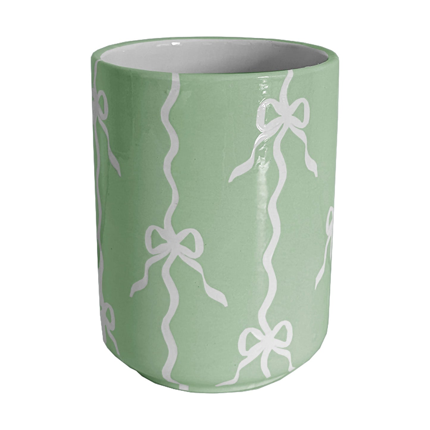 Bow Stripe Large Vase/ Utensil Holder