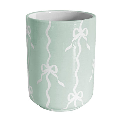 Bow Stripe Large Vase/ Utensil Holder