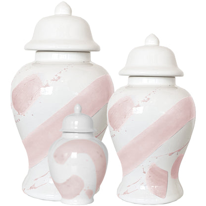 Blush Brushstroke Ginger Jars