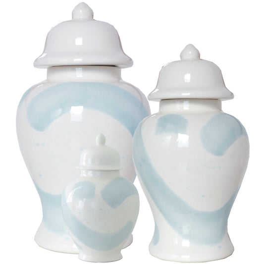 Hydrangea Light Blue Brushstroke Ginger Jars | Wholesale