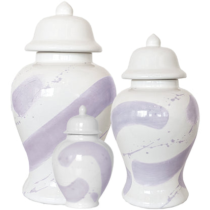 Light Lavender Brushstroke Ginger Jar | Wholesale