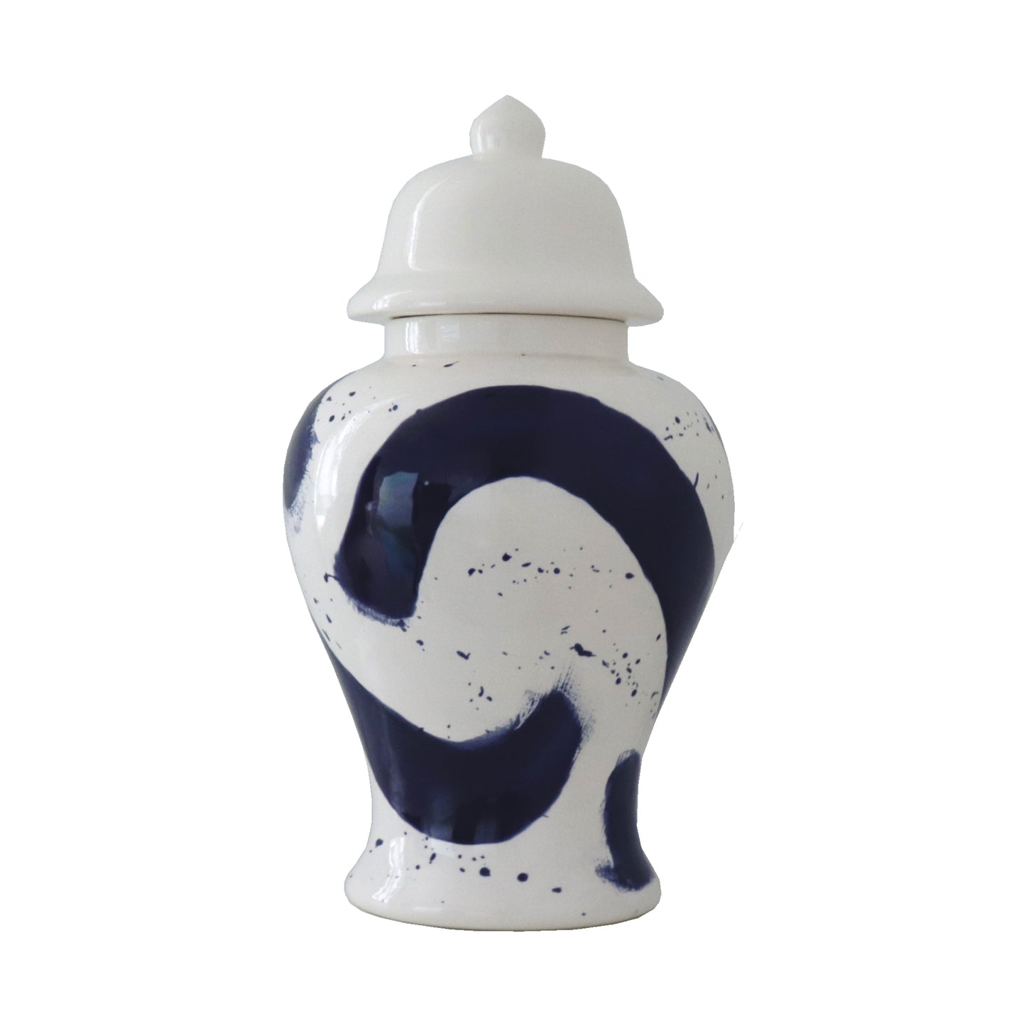 Navy Blue Brushstroke Ginger Jars