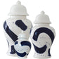 Navy Blue Brushstroke Ginger Jars | Wholesale