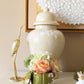Chinoiserie Pumpkin Jars with 22K Gold Accents in Moss Green