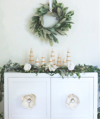 White Christmas Trees with 22K Gold Brushstroke Accent | Wholesale