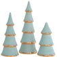Aqua Christmas Trees with 22K Gold Brushstroke Accent