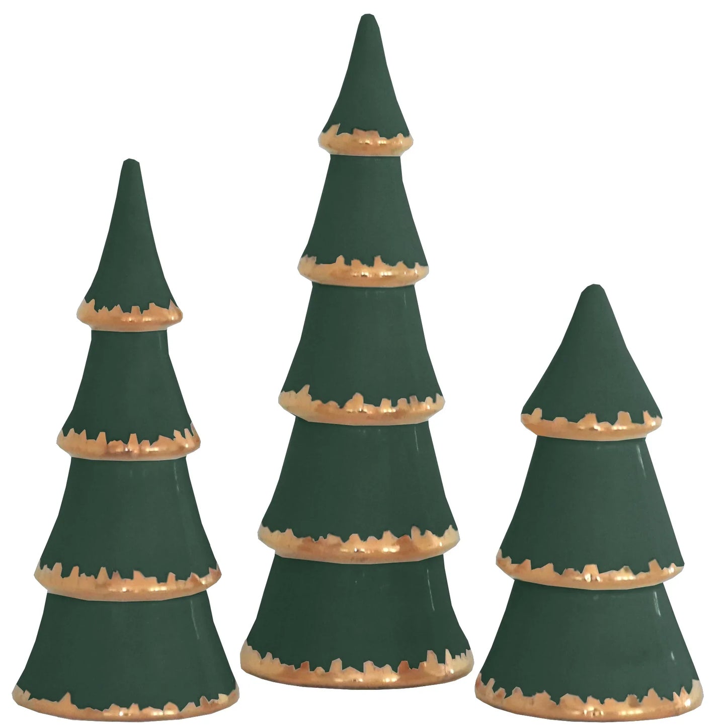 Holiday Green Christmas Trees with 22K Gold Brushstroke Accent | Wholesale