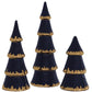 Navy Blue Christmas Trees with 22K Gold Brushstroke Accent | Wholesale
