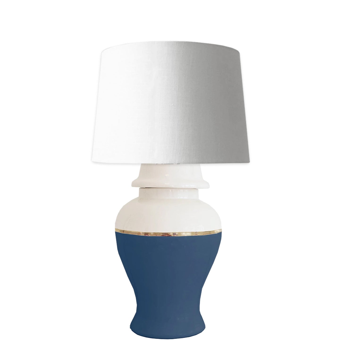 Navy Color Block Ginger Jar Lamp | Wholesale