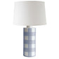 French Blue Gingham Column Lamp | Wholesale