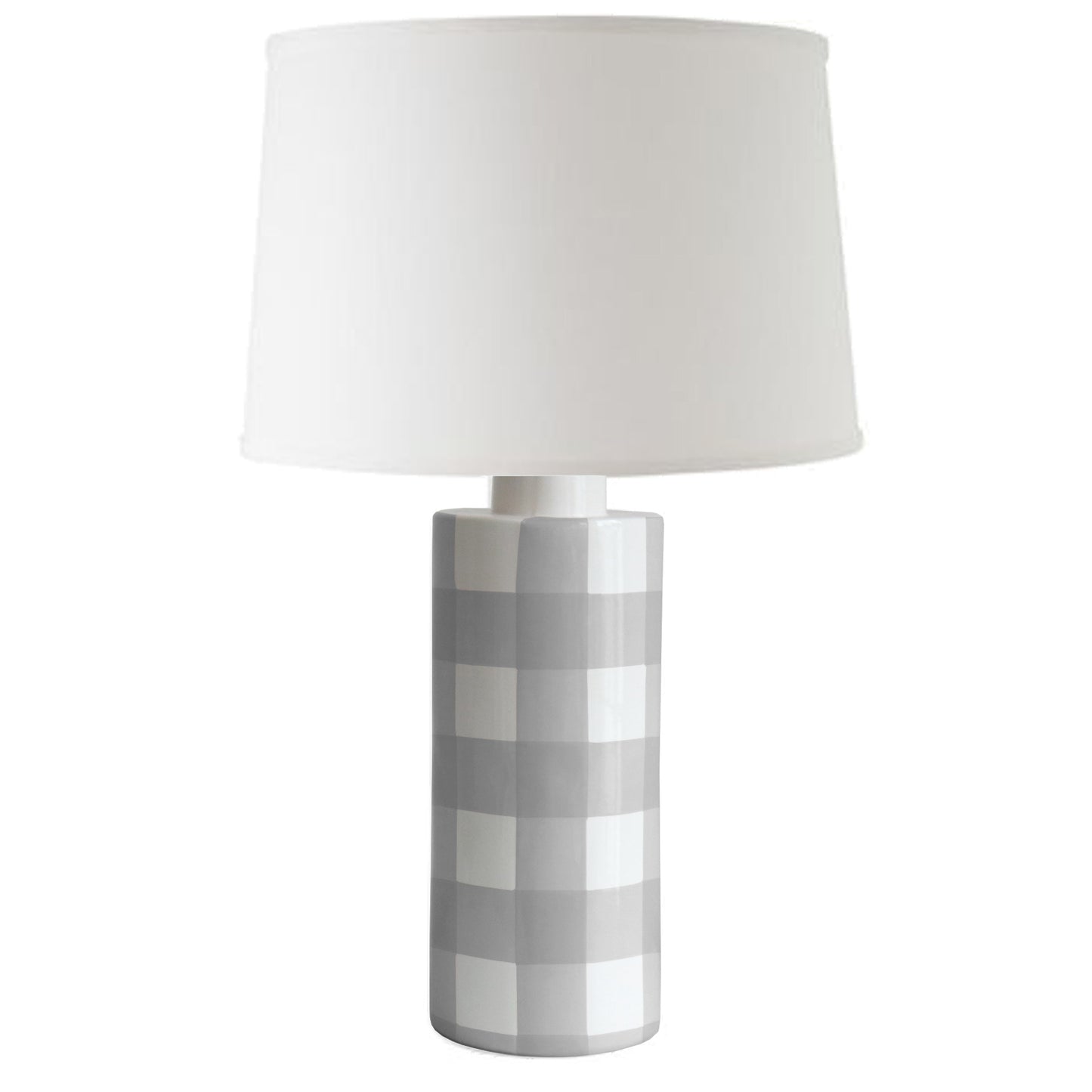 Graphite Gray Gingham Column Lamp
