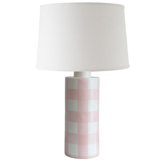 Pink Gingham Column Lamp