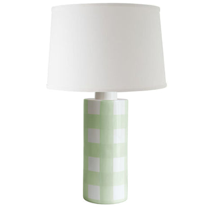 Sea Glass Gingham Column Lamp