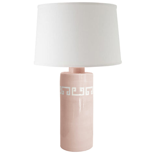 Blush Greek Key Column Lamp | Wholesale