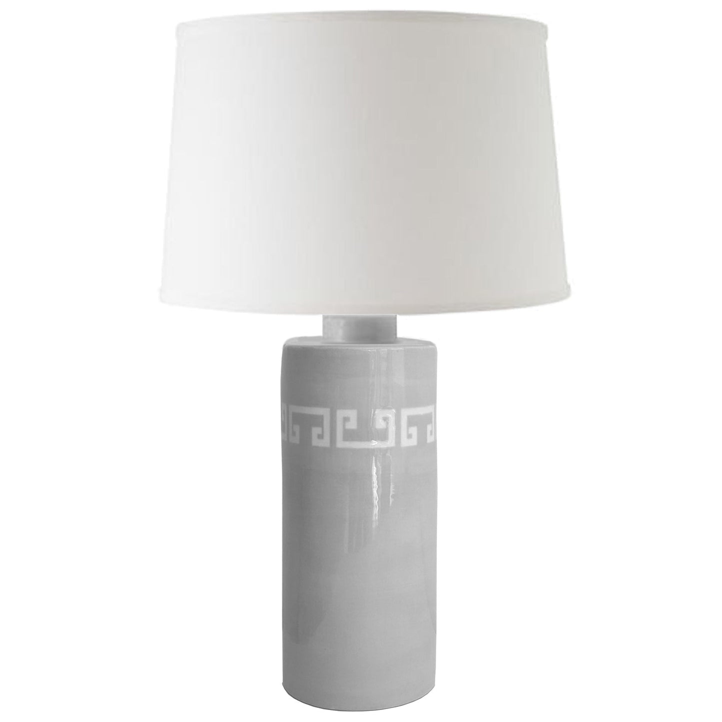 Light Gray Greek Key Column Lamp | Wholesale