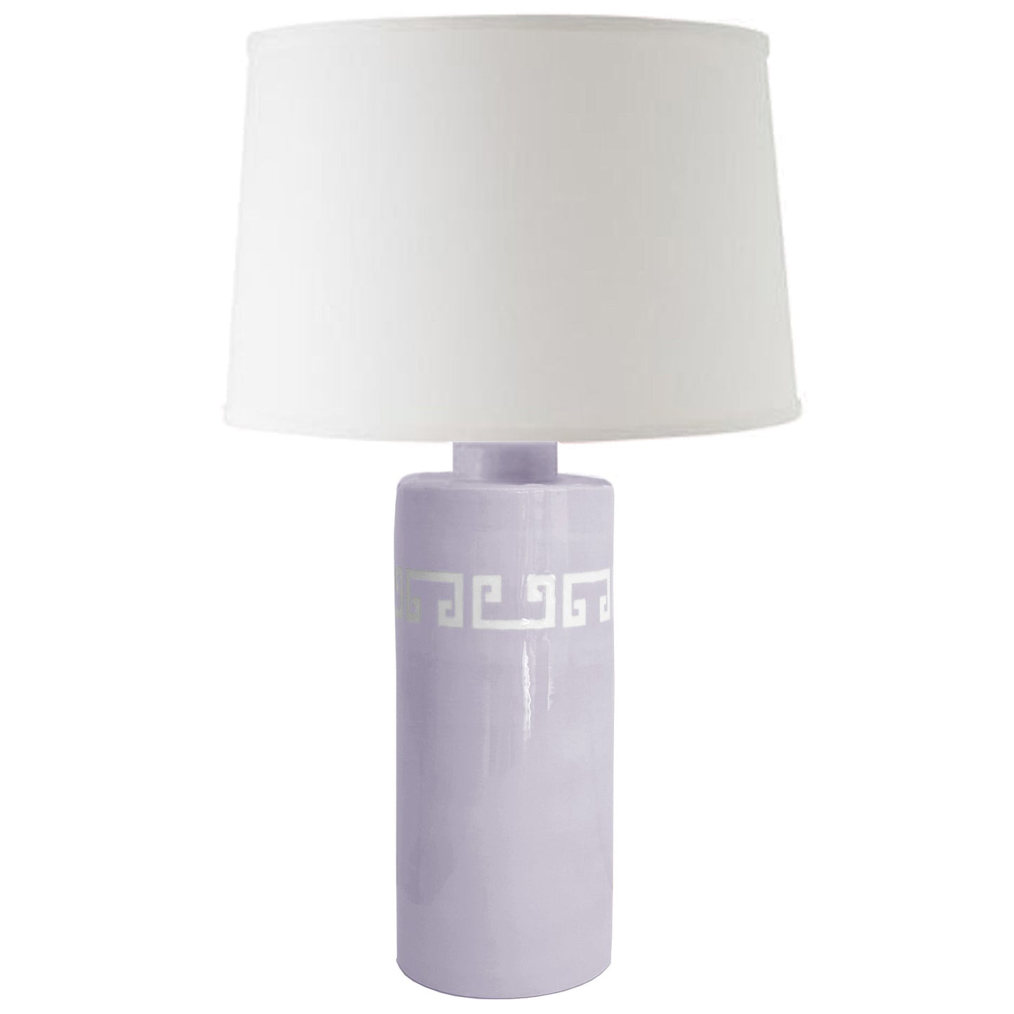 Light Lavender Greek Key Column Lamp