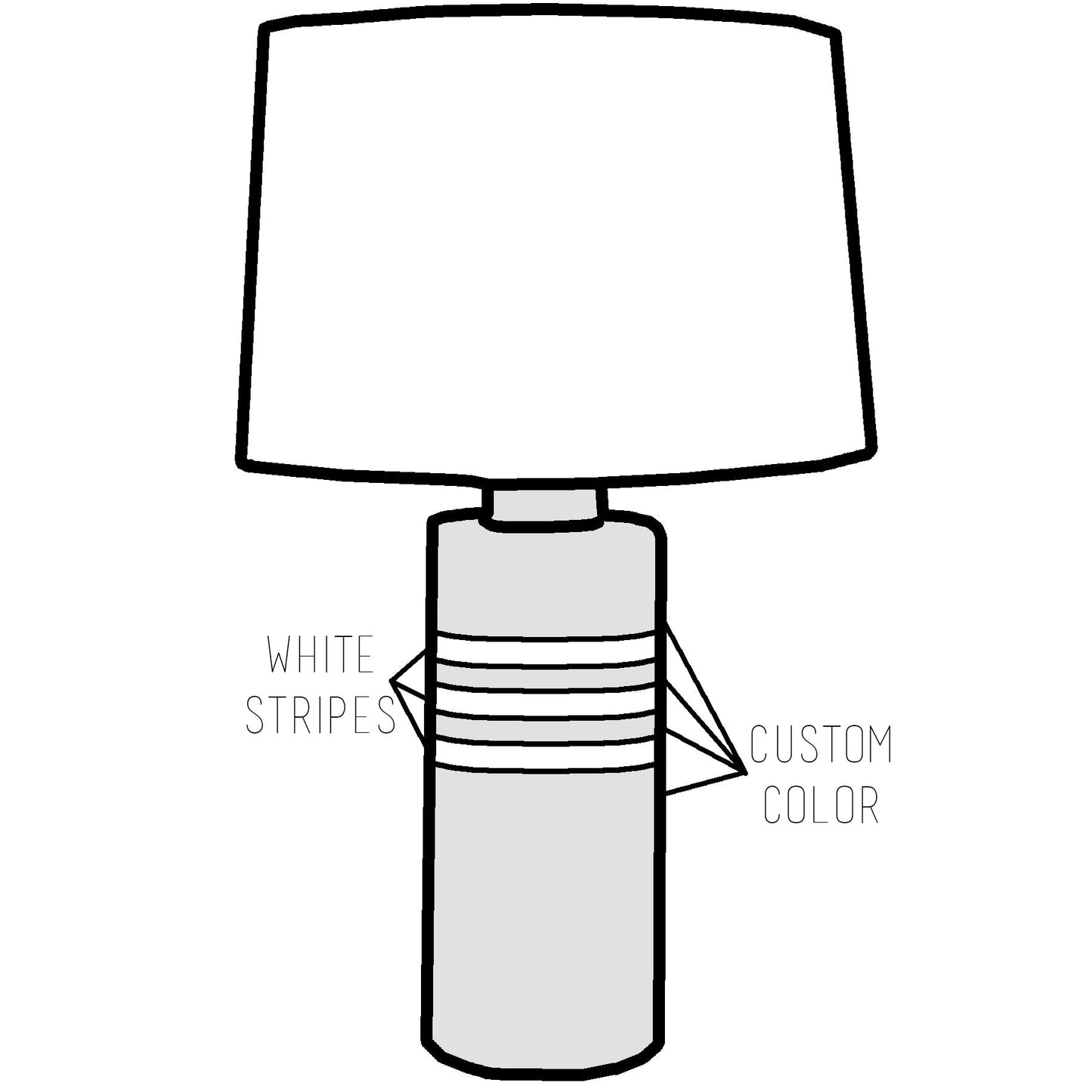 Custom Striped Column Lamp