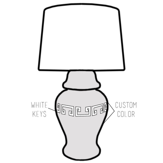 Custom Color Greek Key Ginger Jar Lamp