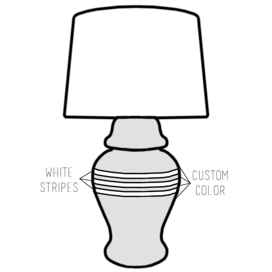 Custom Color Striped Ginger Jar Lamp