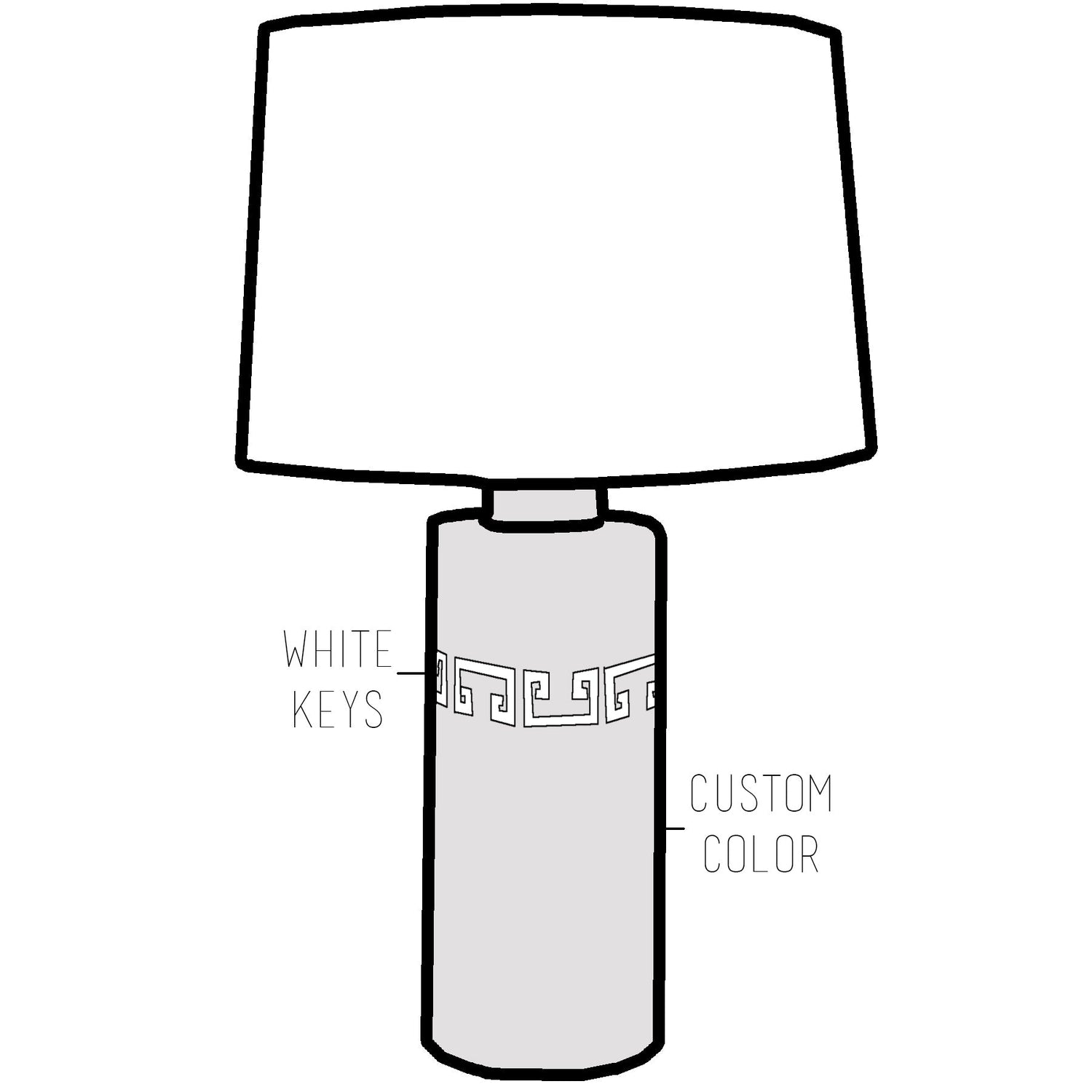Custom Greek Key Column Lamp