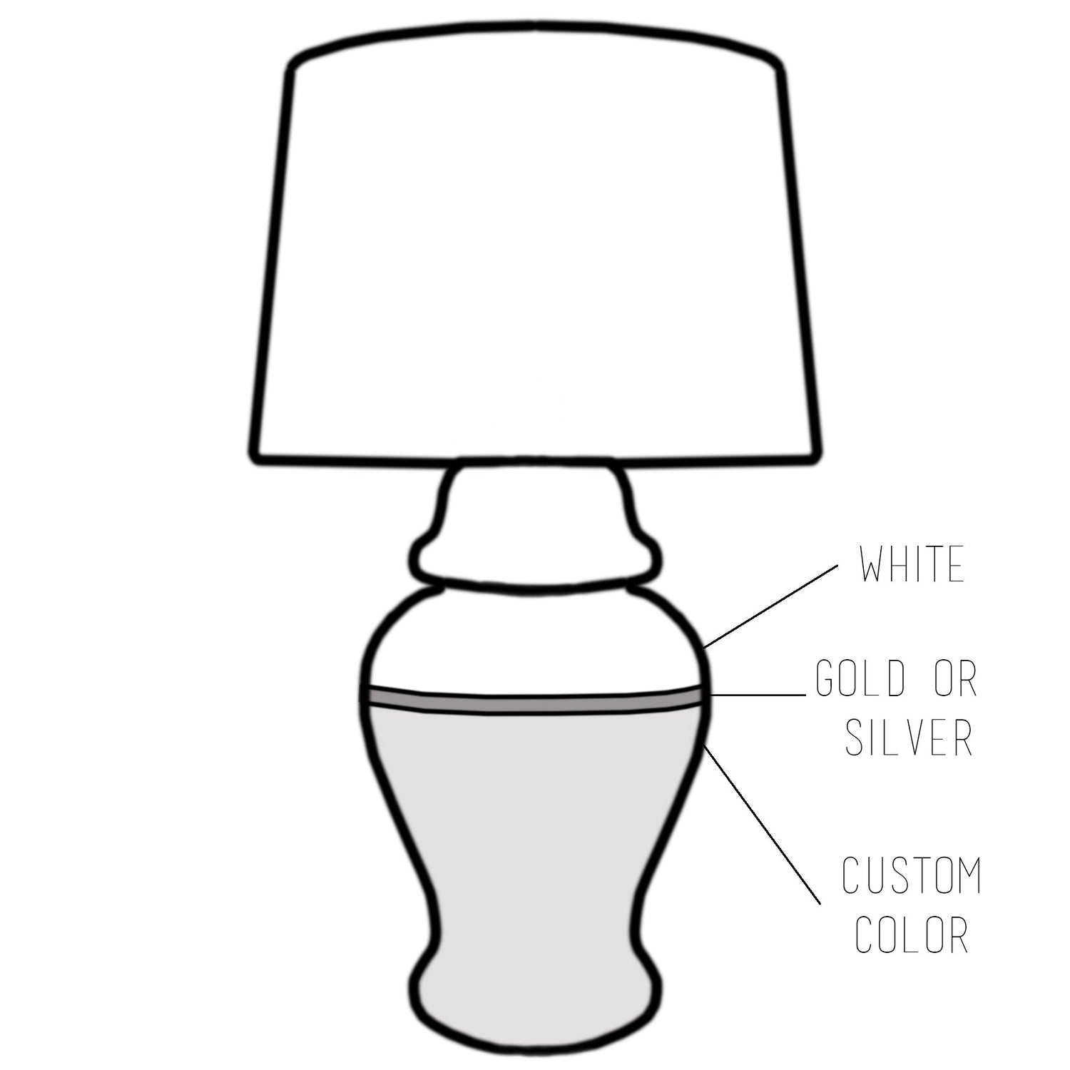 Custom Color Block Ginger Jar Lamp