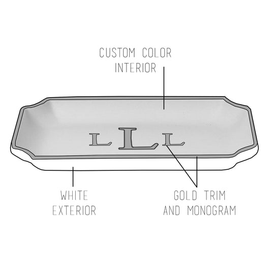 Custom Color Classic Monogram Trays