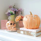 "Mr. Bones and Charlotte" Skull Decor with 22K Gold Accents- Sheer Orange | Wholesale