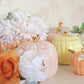 Layered Leaves Pumpkin Jars with 22K Gold Accents in Beige