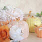 Layered Leaves Pumpkin Jars with 22K Gold Accents in Sheer Orange | Wholesale