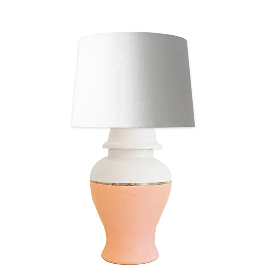 Coral Color Block Ginger Jar Lamp | Wholesale