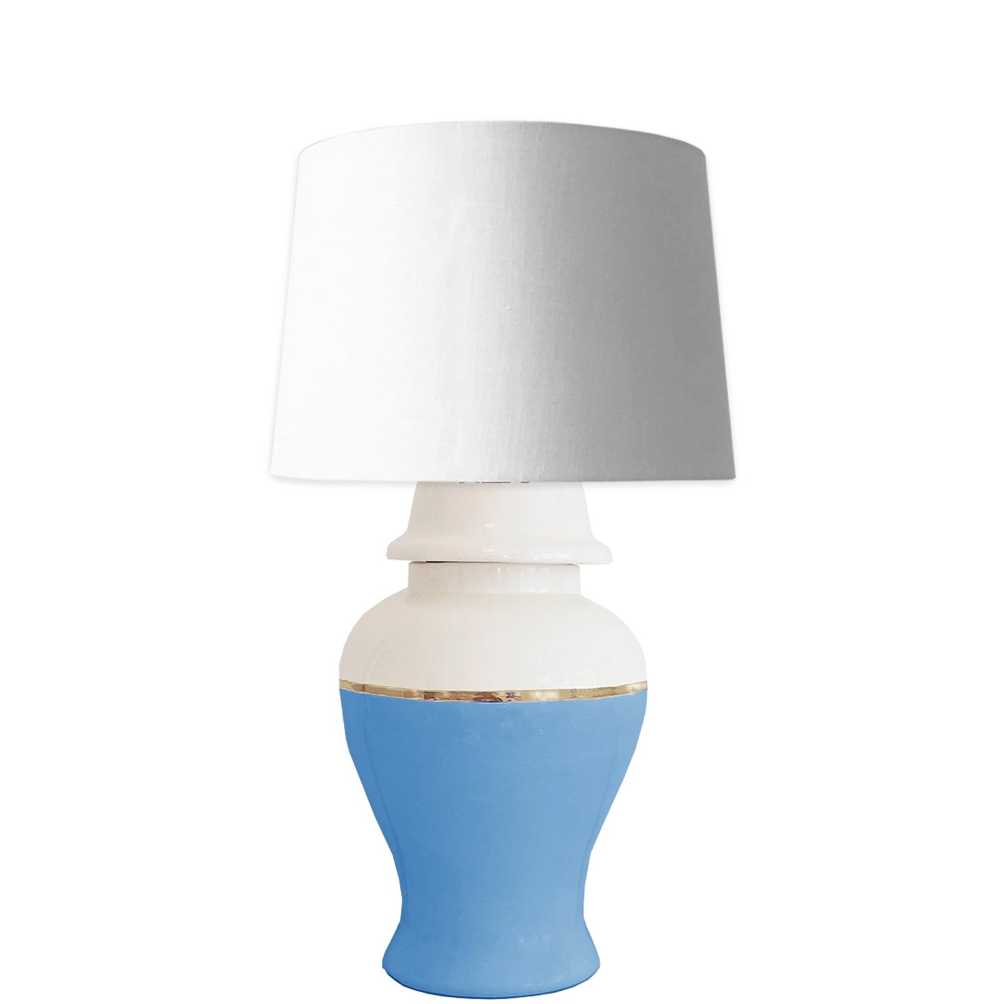 French Blue Color Block Ginger Jar Lamp | Wholesale
