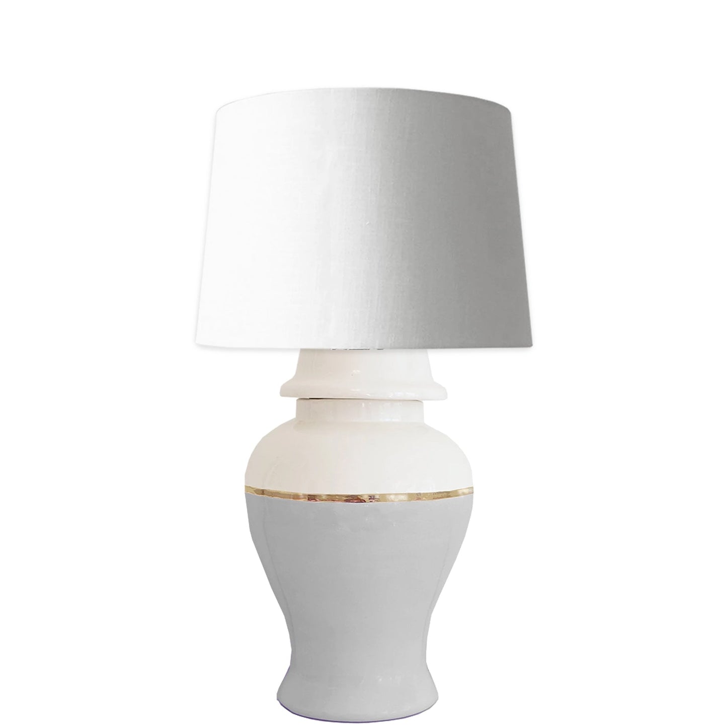 Light Gray Color Block Ginger Jar Lamp | Wholesale