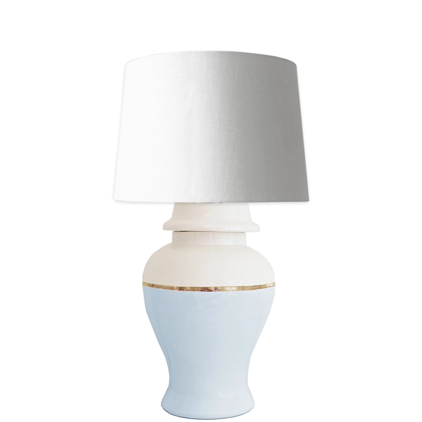 Hydrangea Light Blue Color Block Ginger Jar Lamp | Wholesale
