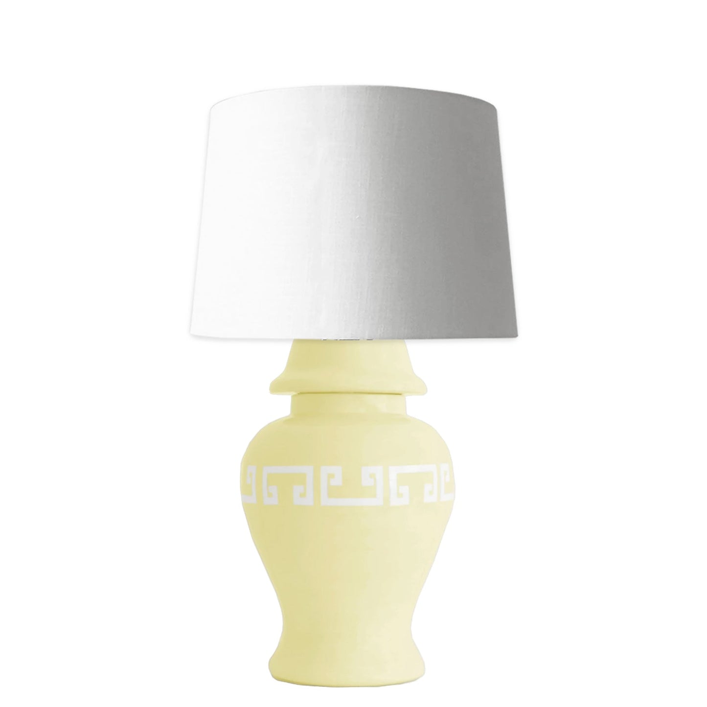 Lemon Sorbet Greek Key Ginger Jar Lamp | Wholesale