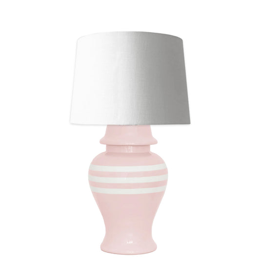 Cherry Blossom Pink Striped Ginger Jar Lamp