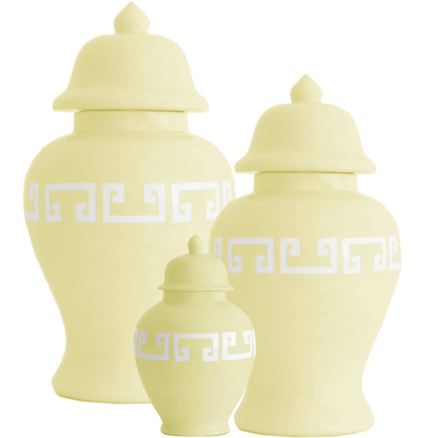 Lemon Sorbet Yellow Greek Key Ginger Jars