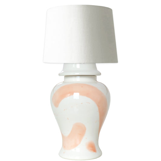 Coral Brushstroke Ginger Jar Lamp