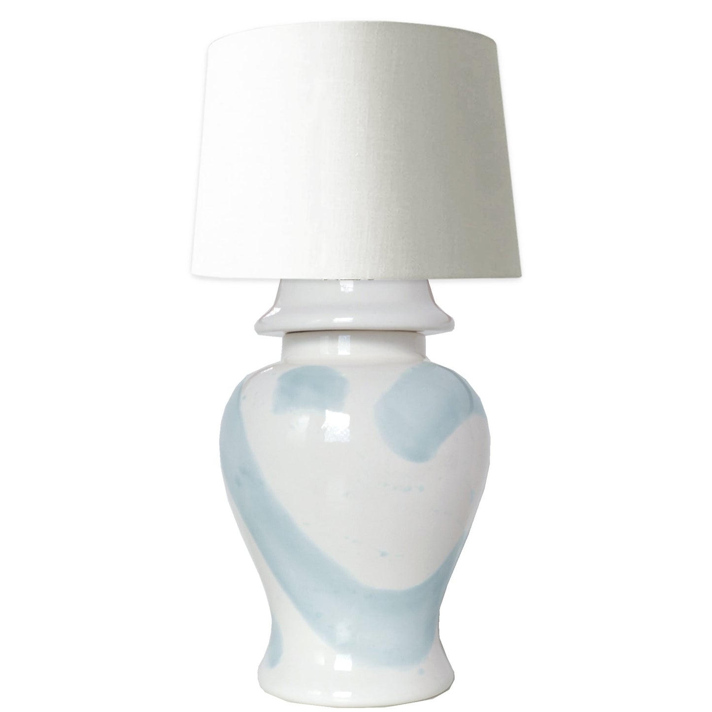 Hydrangea Light Blue Brushstroke Ginger Jar Lamp | Wholesale