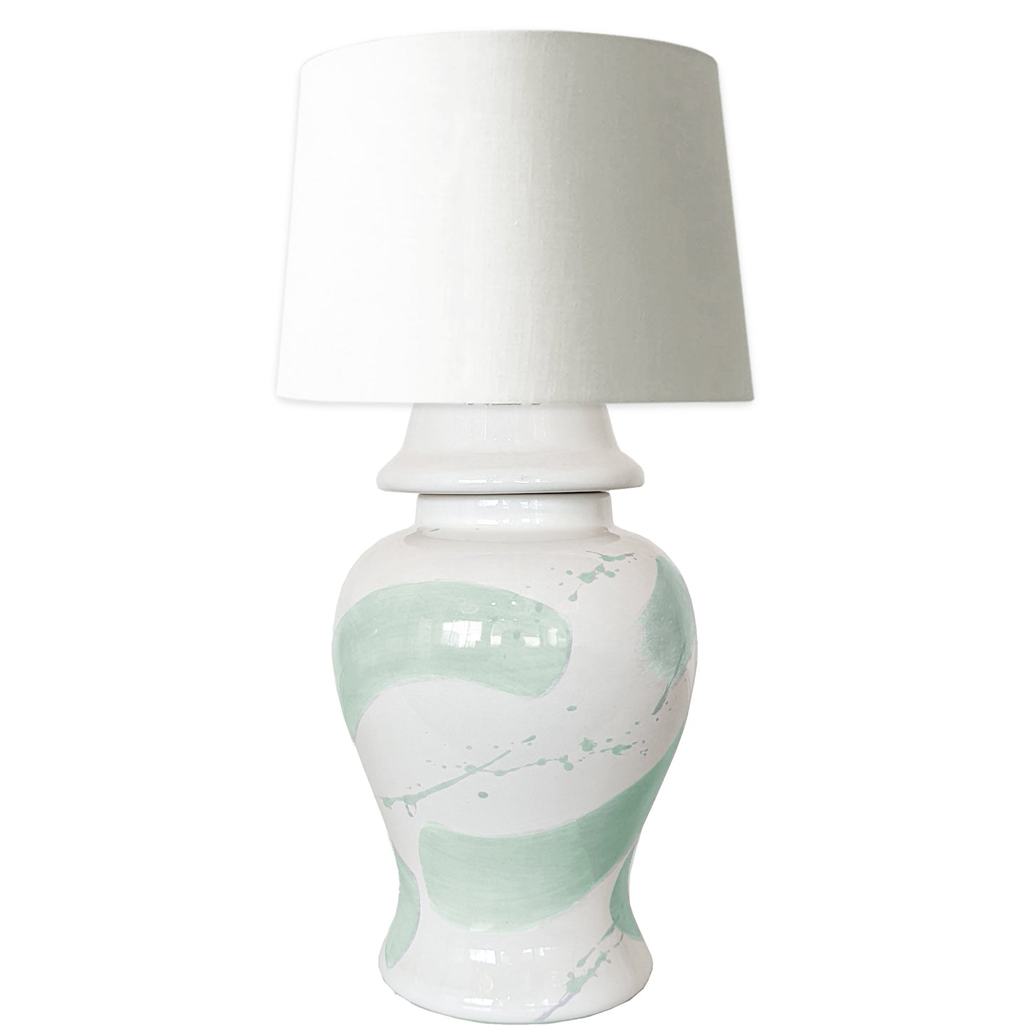 Sea Glass Brushstroke Ginger Jar Lamp